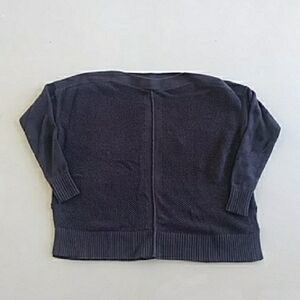 LOFT Knit Black Boxy Poncho Sweater with Sleeves Size XS